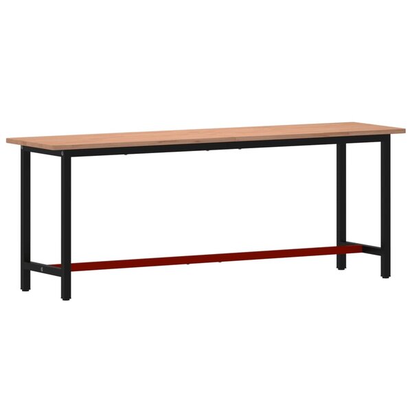 vidaXL Établi 220x55x81 5 cm bois massif de hêtre et métal