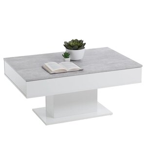 Fmd table basse gris béton et blanc