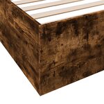 vidaXL Cadre de lit chêne fumé 200x200 cm bois d'ingénierie