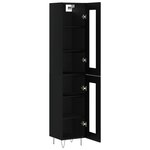 vidaXL Buffet haut Noir 34 5x34x180 cm Bois d'ingénierie