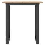 vidaXL Table à manger cadre en O 60x60x75 cm bois de pin massif fonte