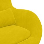Fauteuil Œuf vidaXL avec repose-pieds en velours jaune