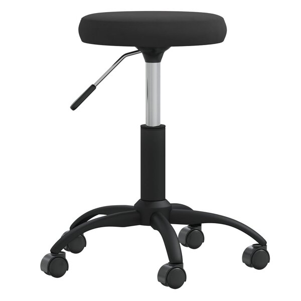 Chaise fauteuil siège pivotante de bureau informatique étude velours noir 02_0024167