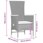 vidaXL Ensemble à manger de jardin 9 Pièces coussins gris résine tressée