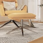 vidaXL Repose-pied Crème 60x60x35 cm Tissu microfibre