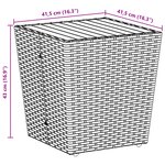 Ensemble Bistro de Jardin 3 Pièces avec Coussins Gris en Poly Rattan