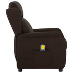 vidaXL fauteuil de massage en tissu marron foncé