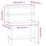 vidaXL Table de travail de cuisine avec étagère 110x55x150 cm inox