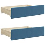 vidaXL Tiroirs de lit 2 Pièces bleu bois d'ingénierie et tissu