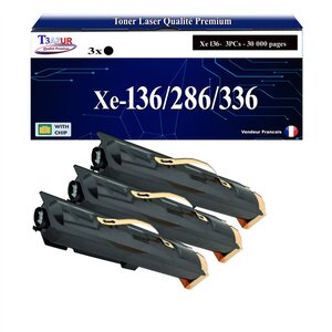 T3AZUR -3x Toners compatibles avec Xerox DocuCentre 136 2005 2055 286 3055 336 - Noir