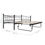 vidaXL Cadre de lit Noir Acier 180x200/90x200 cm