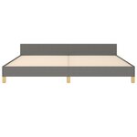 vidaXL Cadre de lit avec tête de lit Gris foncé 200x200 cm Tissu