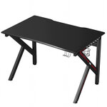 Bureau gamer table informatique 115 x 75 x 76 cm avec porte-gobelet stable k cadre en acier robuste noir 20_0005672