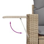 vidaXL Salon de jardin avec coussins 3 Pièces beige résine tressée