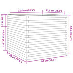 vidaXL Jardinière cire marron 80x80x68 5 cm bois de pin massif