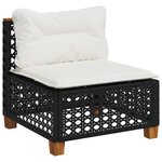 vidaXL Salon de jardin 9 Pièces avec coussins noir résine tressée