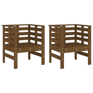 vidaXL Chaises de jardin lot de 2 marron miel 61 5x53x71 cm pin massif