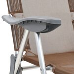 vidaXL Chaises de camping pliantes et repose-pied 2 Pièces marron