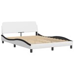 vidaXL Cadre de lit avec lumières LED blanc noir 140x200 cm similicuir