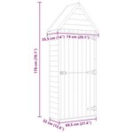 vidaXL Abri à outils de jardin et porte 69 5x32x178cm Pinède imprégnée