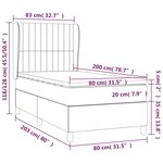 vidaXL Sommier à lattes de lit et matelas Gris foncé 80x200 cm Velours