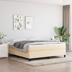 vidaXL Cadre de lit Crème 160 x 200 cm Tissu