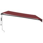 vidaXL Auvent rétractable automatique avec LED bordeaux 450x300 cm