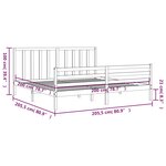 vidaXL Cadre de lit avec tête de lit marron miel 200x200cm bois massif