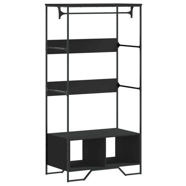 vidaXL Armoire noir 90x50x180 cm bois d’ingénierie