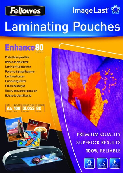Pochette à plastifier A4 brillante 160 microns (2x80) Pack 25 FELLOWES