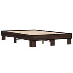 vidaXL Cadre de lit chêne marron 140x200 cm bois d'ingénierie et métal