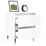vidaXL Tables de chevet 2 Pièces blanc brillant 40x35x50 cm