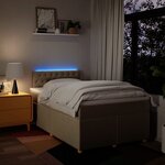 vidaXL Sommier à lattes de lit avec matelas Crème 120x200 cm Tissu