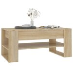 vidaXL Table basse chêne sonoma 102x55x45 cm bois d'ingénierie