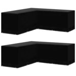 vidaXL Housses de salon de jardin 2Pièces Forme L 12 œillets 250x250x90cm