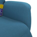 vidaXL Fauteuil inclinable de massage avec repose-pied bleu velours