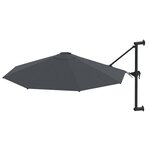 vidaXL Parasol mural avec mât métallique 300 cm Anthracite