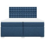 vidaXL Sommier à lattes de lit avec matelas Bleu 200x200 cm Tissu