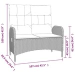 vidaXL Ensemble à manger jardin 4Pièces et coussins Gris Résine tressée