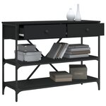 vidaXL Table console avec tiroirs et étagères noir bois d'ingénierie