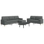 vidaXL Ensemble de canapés 3 Pièces repose-pied et coussins décoratifs