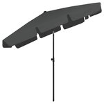 vidaXL Parasol de plage anthracite 200x125 cm