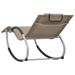 vidaXL Chaise longue avec oreiller Taupe Textilène