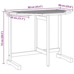 vidaXL Table pliable de balcon 90x60x72 cm bois d'acacia solide