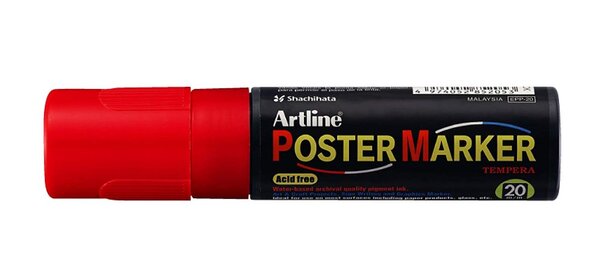 Marqueur 'PosterMarker Tempera' 'EPP20' pointe carrée 20 mm rouge ARTLINE