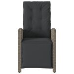 vidaXL Chaise inclinable de jardin et repose-pied gris résine tressée
