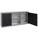 vidaXL Armoire à outils murale Style Industriel Métal Gris et noir