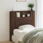 vidaXL Armoire tête de lit avec LED chêne marron 100x16 5x103 5 cm