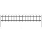 vidaXL Clôture de jardin avec dessus en cerceau Acier 3 4 x 0 6 m Noir