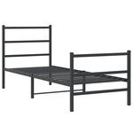 vidaXL Cadre de lit métal avec tête de lit/pied de lit noir 80x200 cm